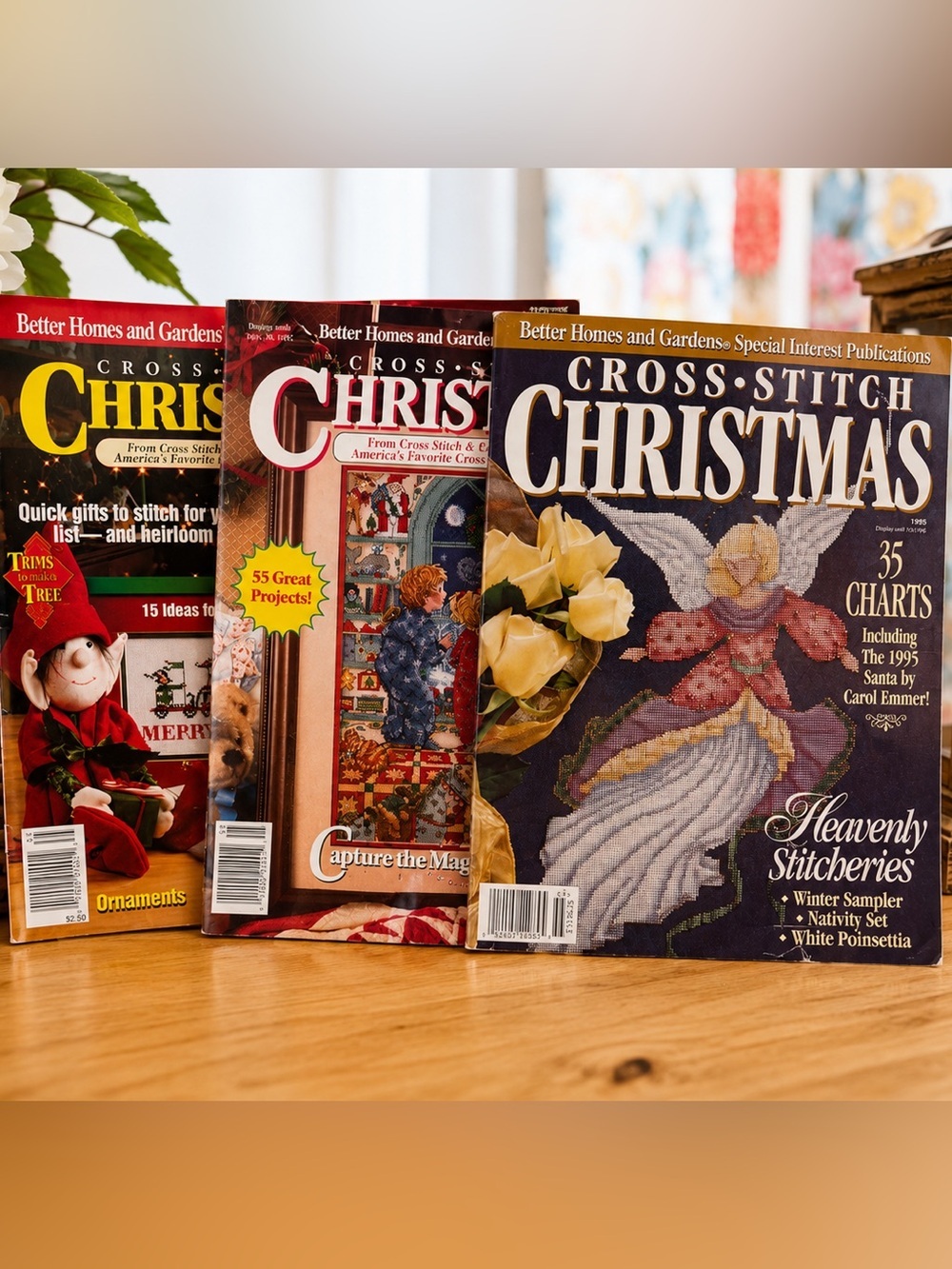 VTG 90s Better Homes And Gardens Cross-Stitch Christmas Magazines Lot of 3